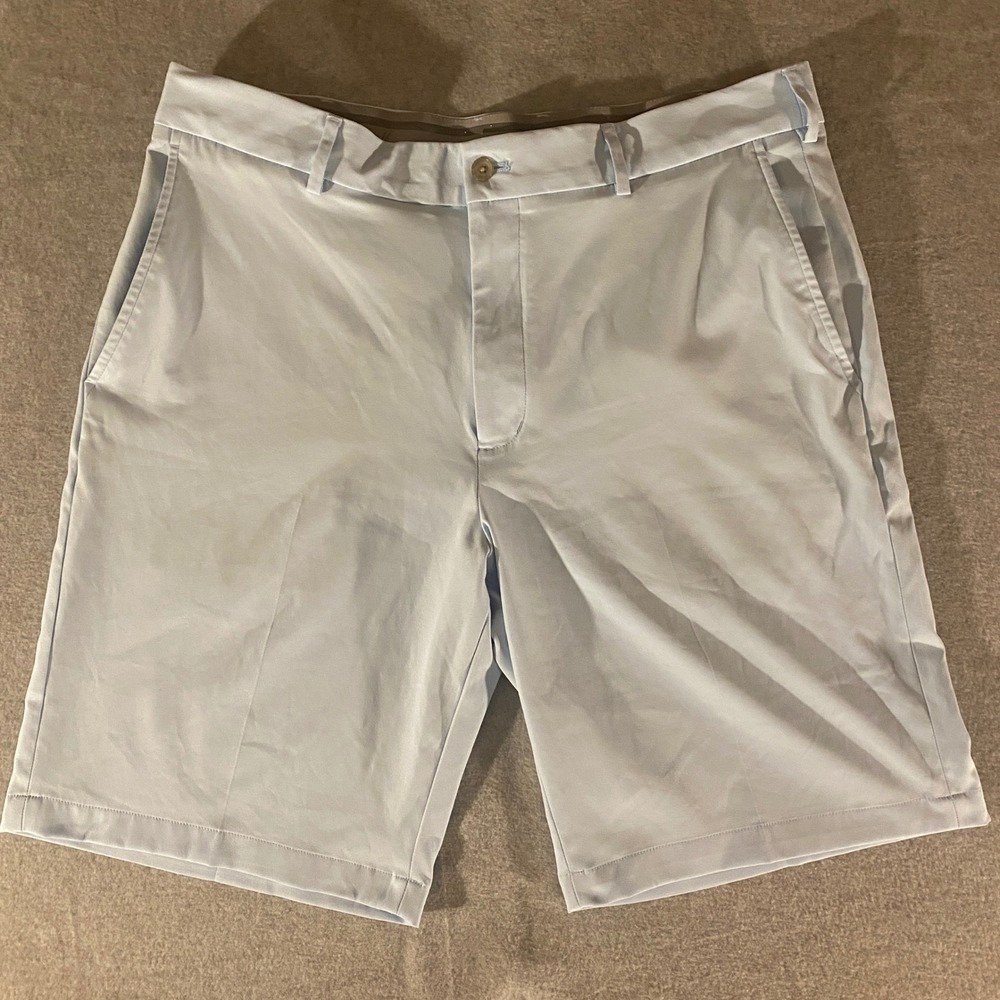 Walter Hagen Mens Golf Shorts Baby Blue Flat Front Polyester  Size 36